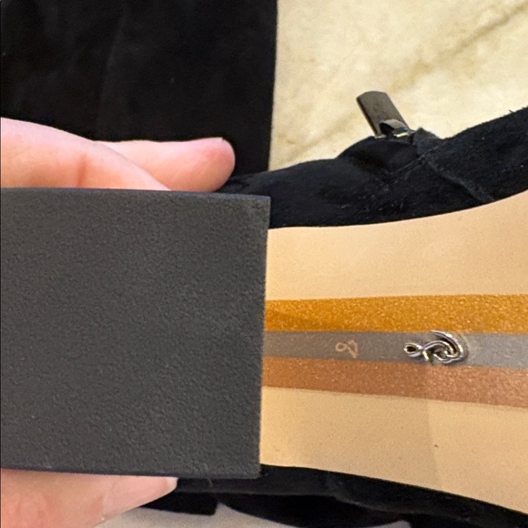 Sam Edelman knee high suede boots with chunky angled unique heel size 8 - Picture 12 of 15